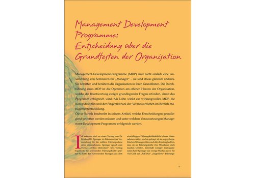 Management Development Programme: Entscheidung über die Grundfesten der Organisation