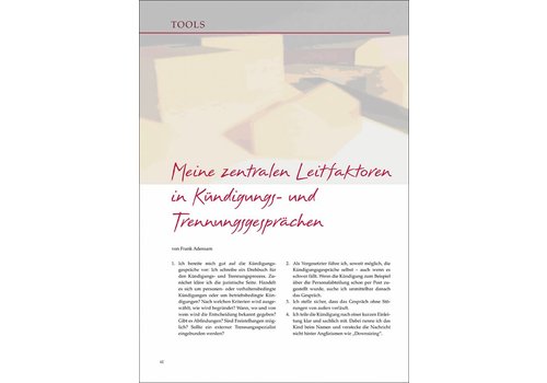 Meine zentralen Leitfaktoren in Kündigungs- und Trennungsgesprächen