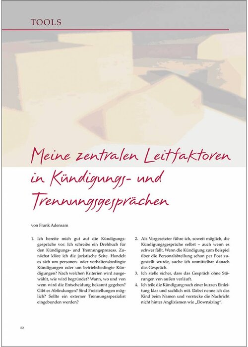 Meine zentralen Leitfaktoren in Kündigungs- und Trennungsgesprächen
