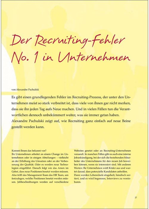 Der Recruiting-Fehler No. 1 in Unternehmen