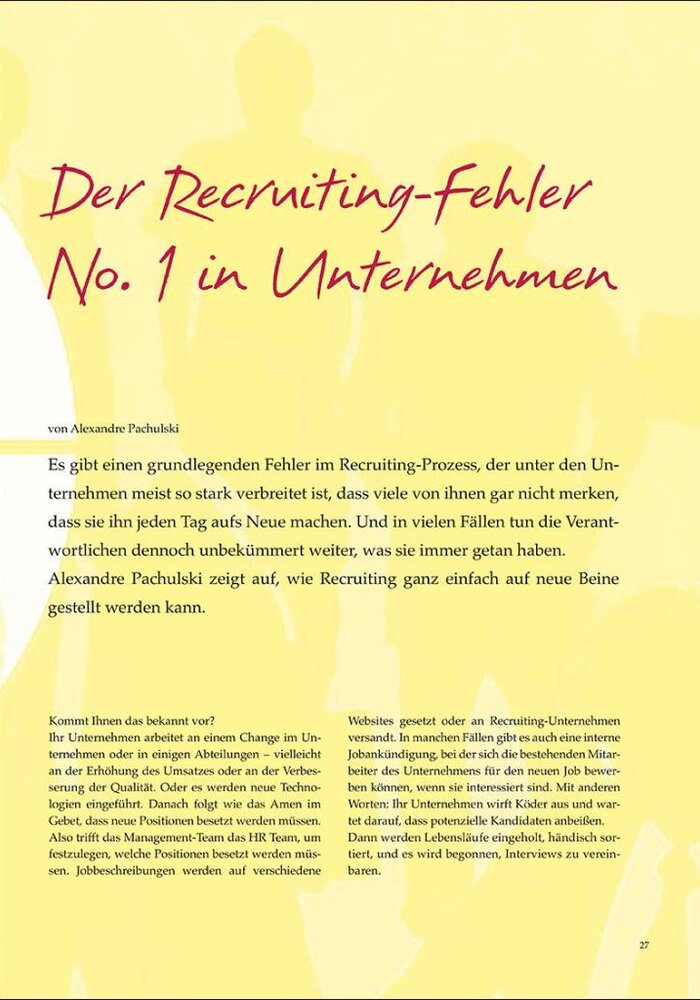 Der Recruiting-Fehler No. 1 in Unternehmen