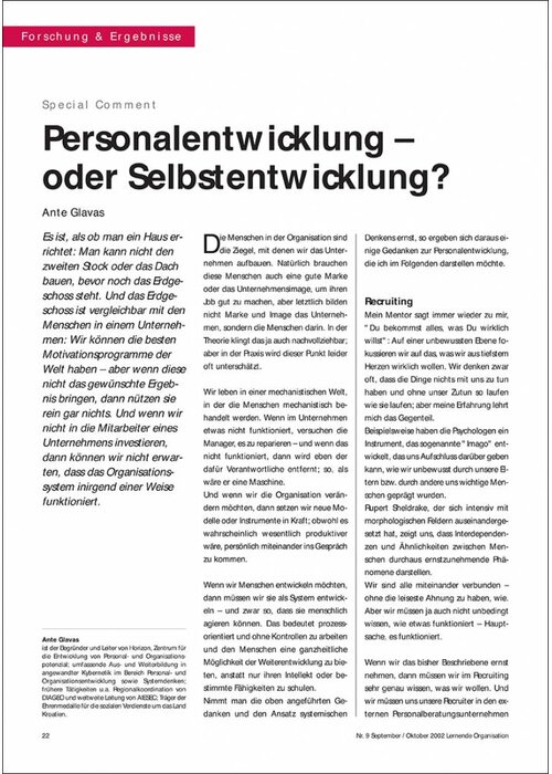 Personalentwicklung – oder Selbstentwicklung?