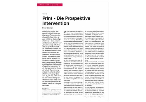 PrInt - Die Prospektive Intervention PrInt - Die Prospektive Intervention