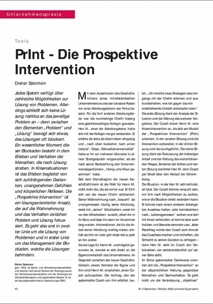 PrInt - Die Prospektive Intervention