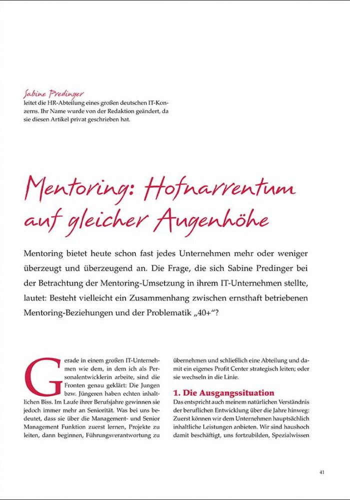 Mentoring: Hofnarrentum auf gleicher Augenhöhe