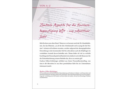 Zentrale Aspekte für die Karrierebegünstigung 40+ - aus subjektiver Sicht