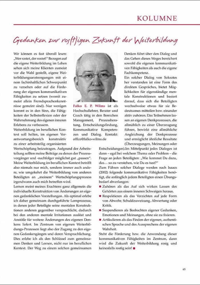 Gedanken zur ros(t)igen Zukunft der Weiterbildung