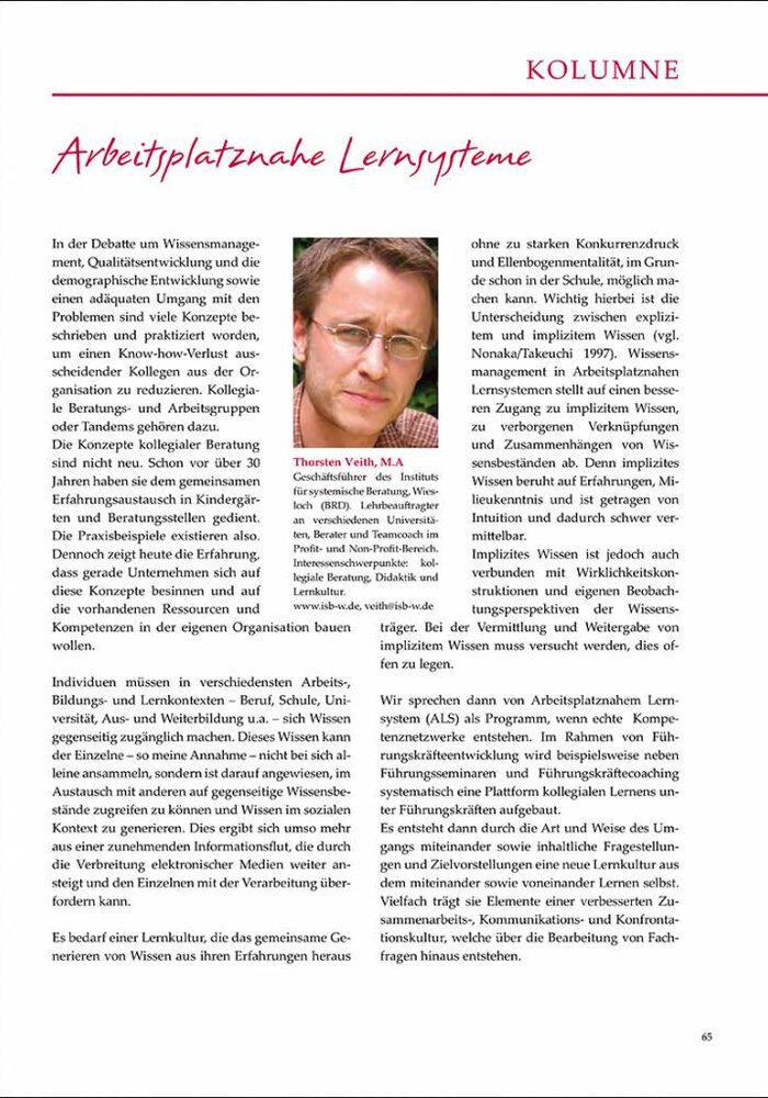 Arbeitsplatznahe Lernsysteme