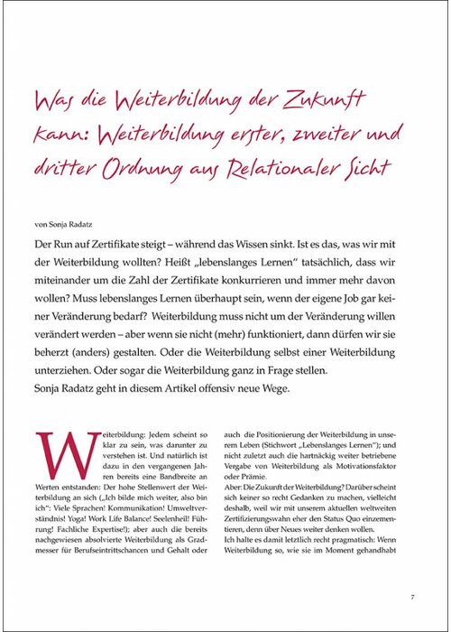 Was die Weiterbildung der Zukunft kann: Weiterbildung erster, zweiter und dritter Ordnung aus Relationaler Sicht