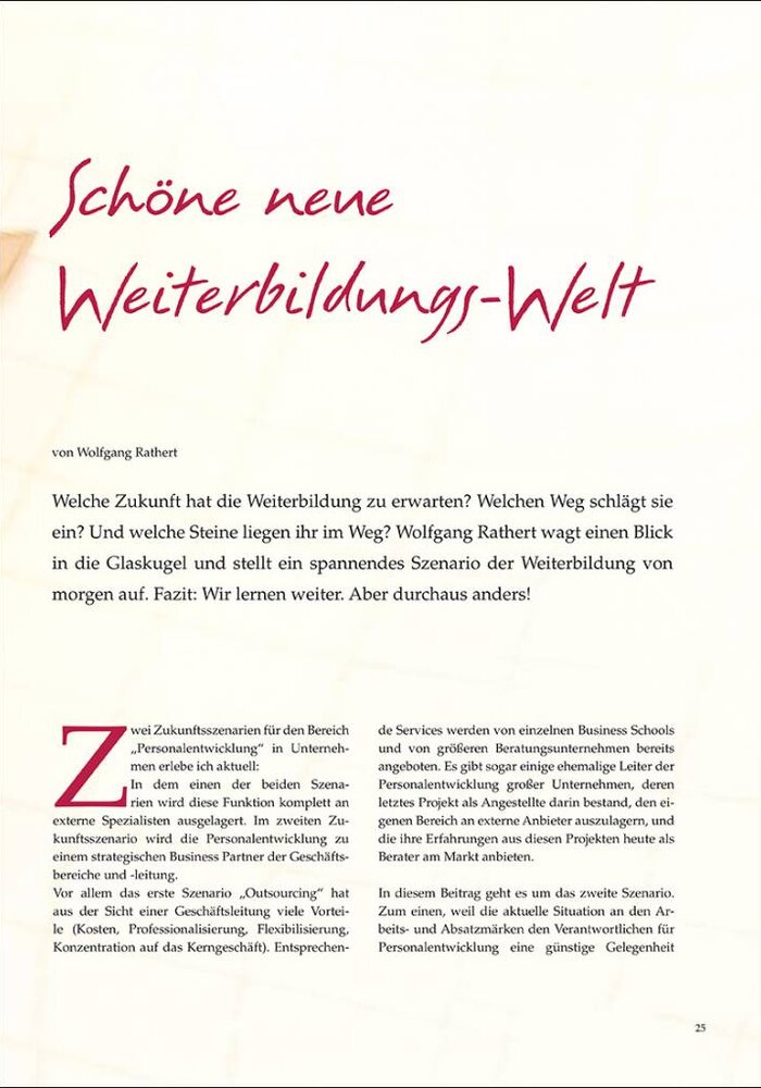 Schöne neue Weiterbildungs-Welt