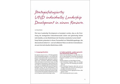 Strategiefokussiertes UND individuelles Leadership Development in einem Konzern Strategiefokussiertes UND individuelles Leadership Development in einem Konzern