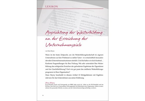 Ausrichtung der Weiterbildung an der Erreichung der Unternehmensziele Ausrichtung der Weiterbildung an der Erreichung der Unternehmensziele