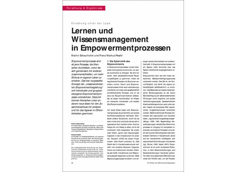 Lernen und Wissensmanagement in Empowermentprozessen