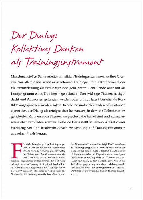 Der Dialog: Kollektives Denken als Trainingsinstrument