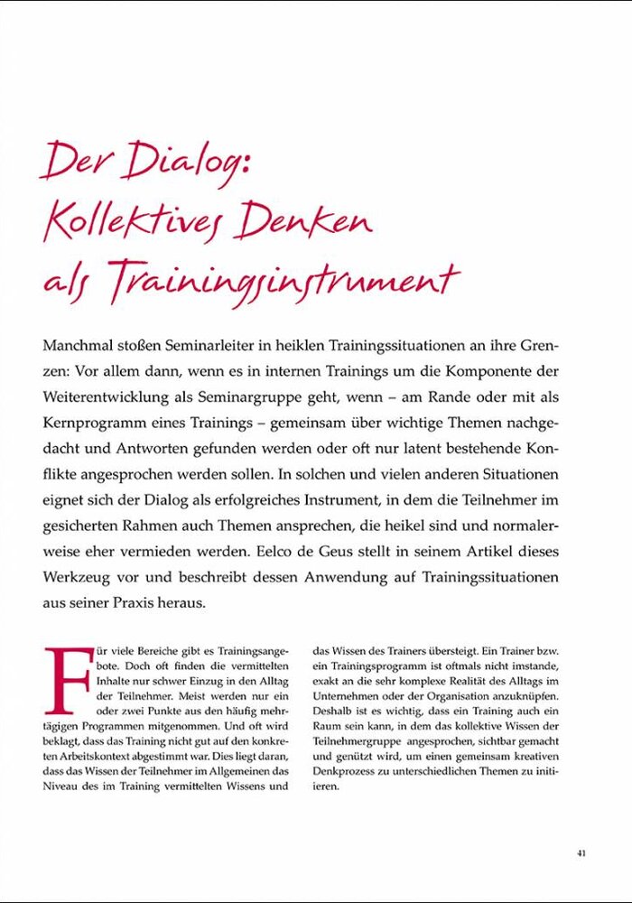 Der Dialog: Kollektives Denken als Trainingsinstrument