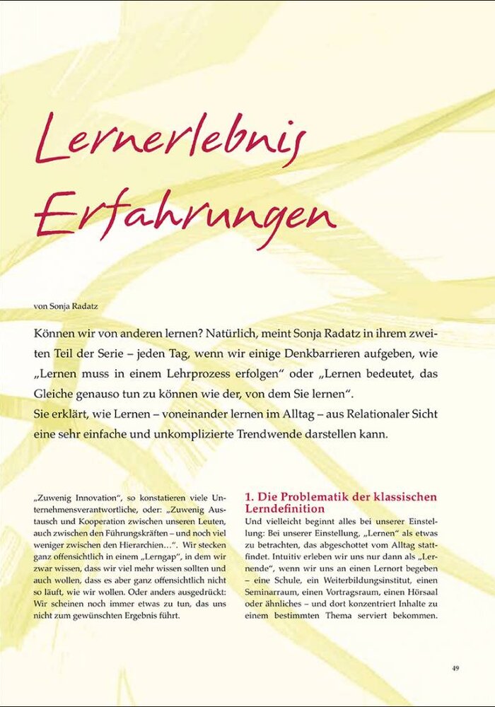 Lernerlebnis Erfahrungen