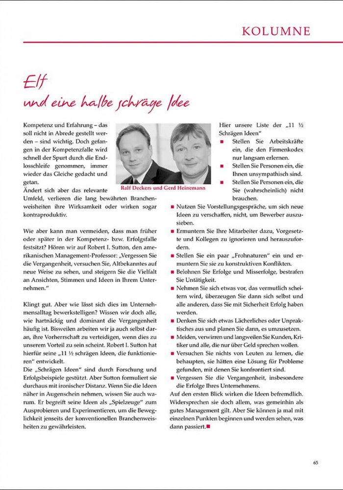 Elf und eine halbe schräge Idee