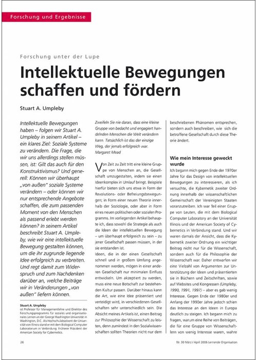 Intellektuelle Bewegungen schaffen und fördern