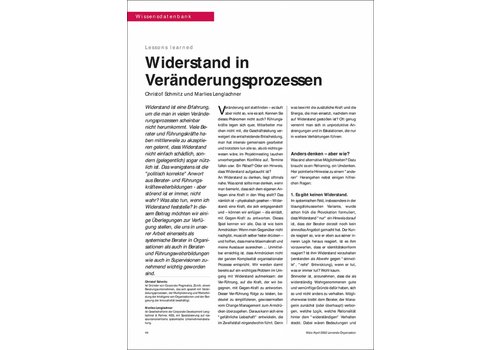 Widerstand in Veränderungsprozessen