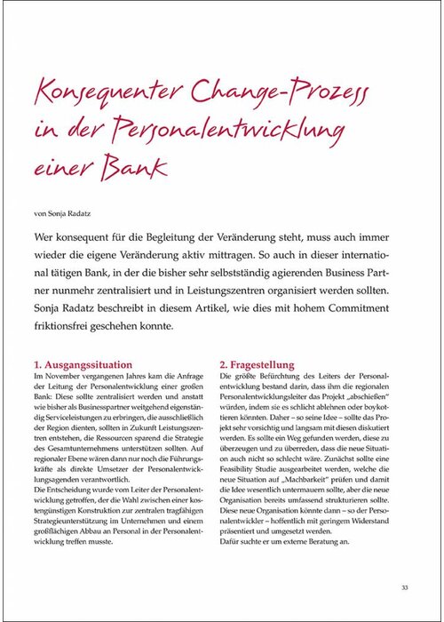 Konsequenter Change-Prozess in der Personalentwicklung einer Bank