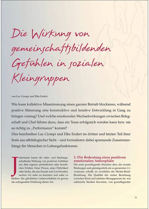 Die Wirkung von gemeinschaftsbildenden Gefühlen in sozialen Kleingruppen