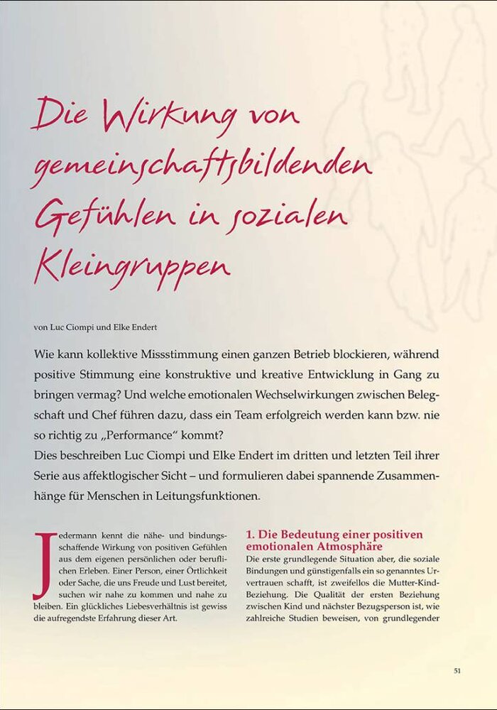Die Wirkung von gemeinschaftsbildenden Gefühlen in sozialen Kleingruppen