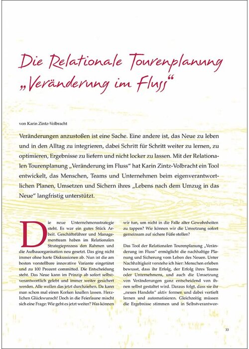 Die Relationale Tourenplanung „Veränderung im Fluss“