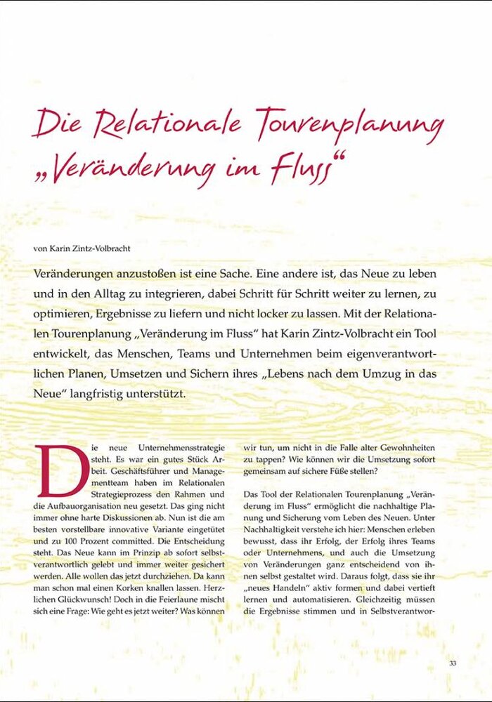 Die Relationale Tourenplanung „Veränderung im Fluss“