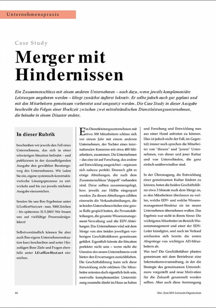Merger mit Hindernissen