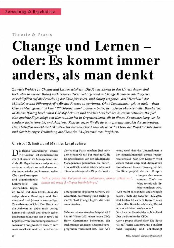 Change und Lernen - oder: Es kommt immer anders als man denkt