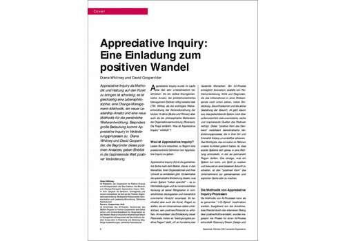 Appreciative Inquiry: Eine Einladung zum positiven Wandel