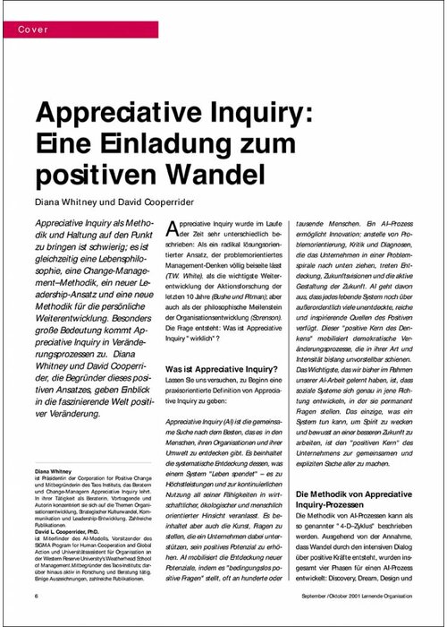 Appreciative Inquiry: Eine Einladung zum positiven Wandel