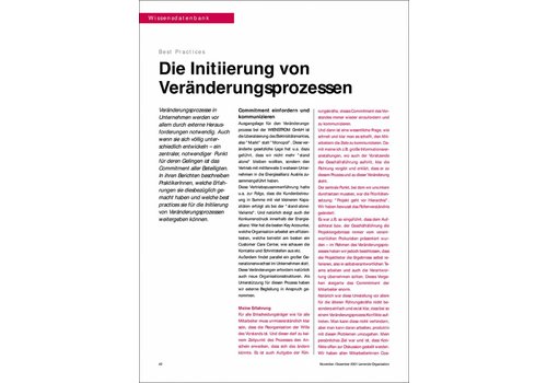 Die Initiierung von Veränderungsprozessen