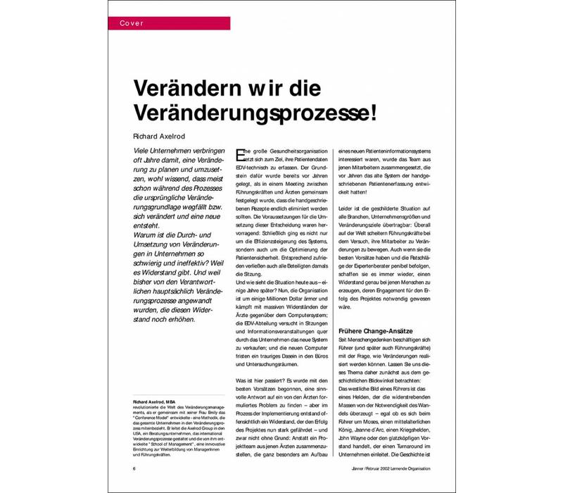 Verändern wir die Veränderungsprozesse!