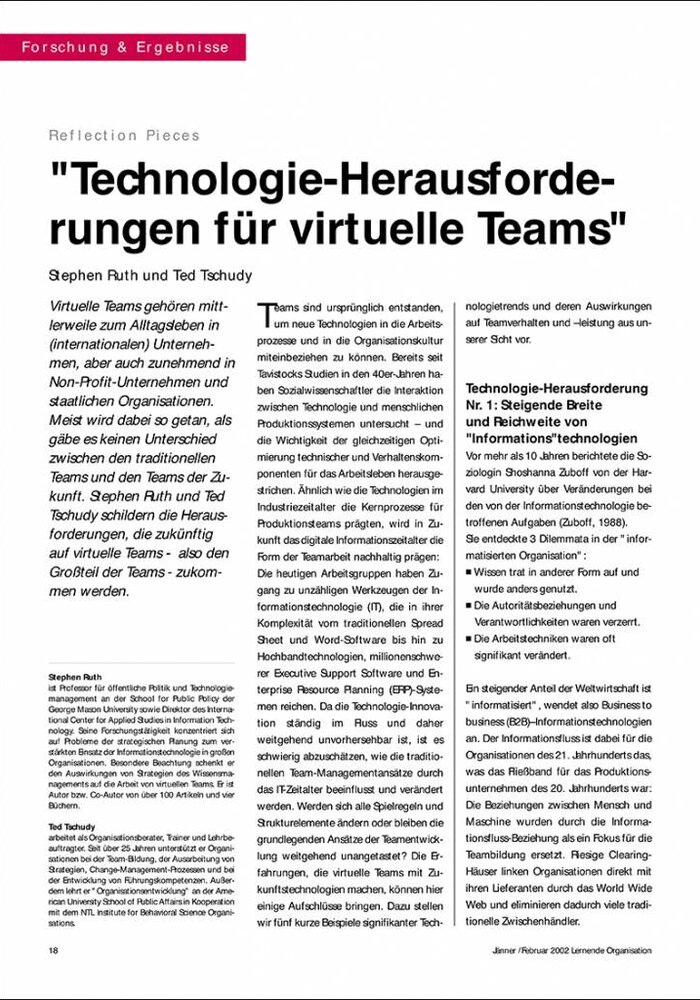 "Technologie-Herausforderungen für virtuelle Teams"