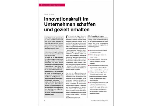 Innovationskraft im Unternehmen schaffen und gezielt erhalten