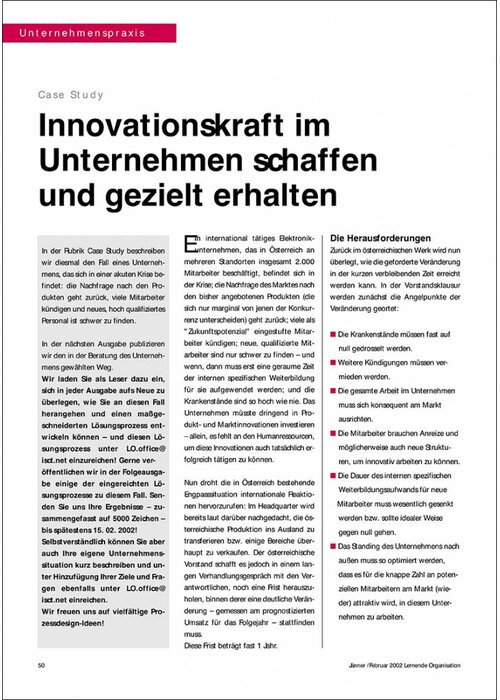 Innovationskraft im Unternehmen schaffen und gezielt erhalten