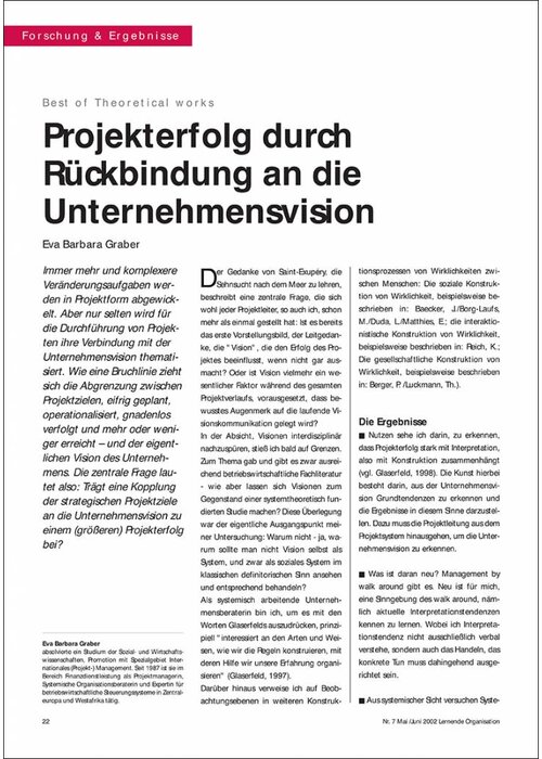 Projekterfolg durch Rückbindung an die Unternehmensvision