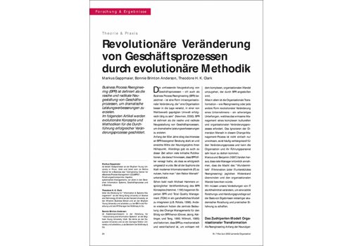 Revolutionäre Veränderung von Geschäftsprozessen durch evolutionäre Methodik
