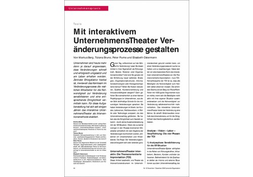 Mit interaktivem UnternehmensTheater Veränderungsprozesse gestalten