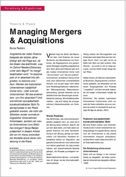 Managing Mergers & Acquisitions