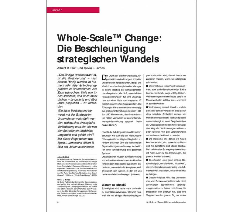 Whole-Scale™ Change: Die Beschleunigung strategischen Wandels