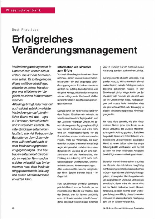 Erfolgreiches Veränderungsmanagement