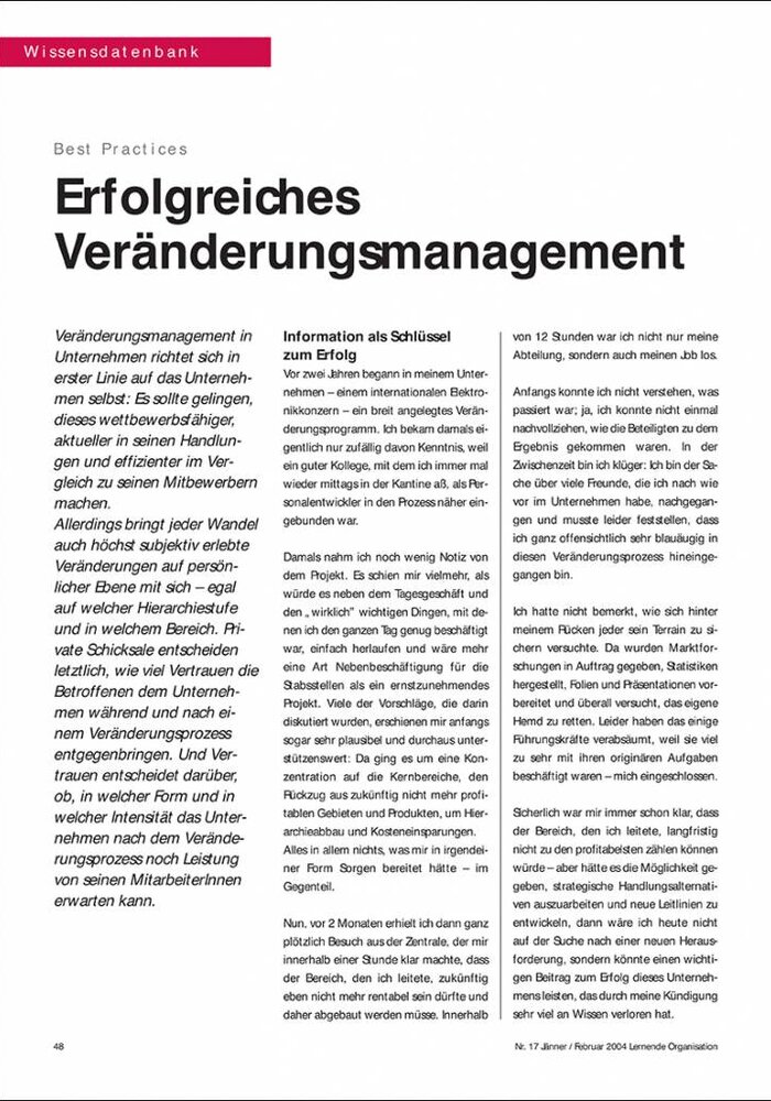 Erfolgreiches Veränderungsmanagement