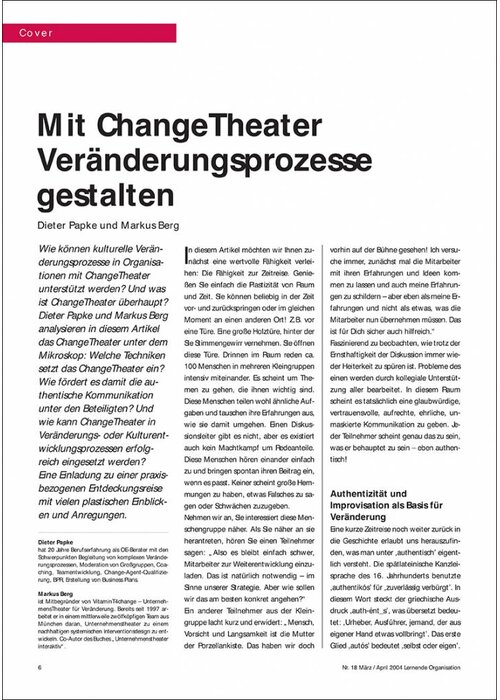 Mit ChangeTheater Veränderungsprozesse gestalten