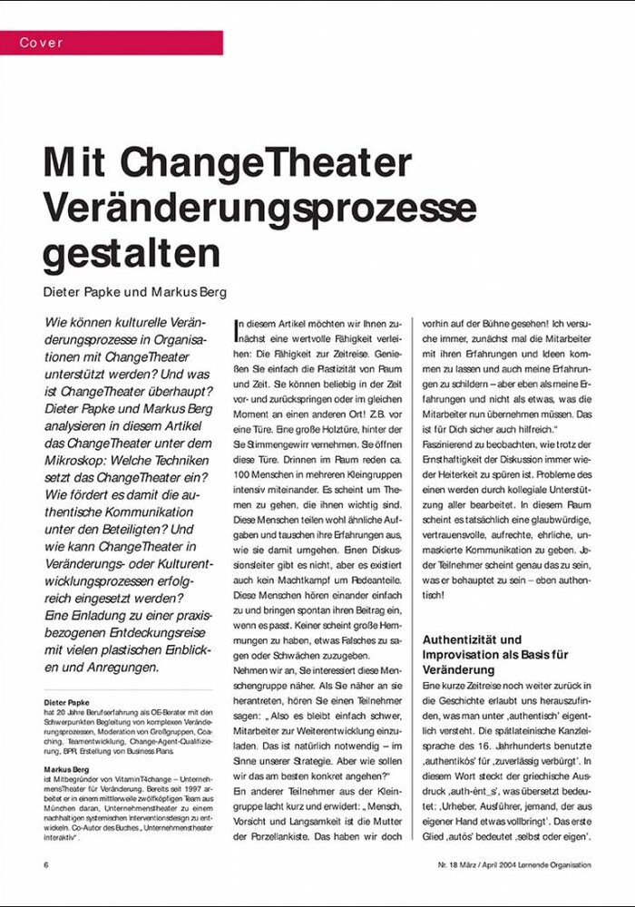 Mit ChangeTheater Veränderungsprozesse gestalten