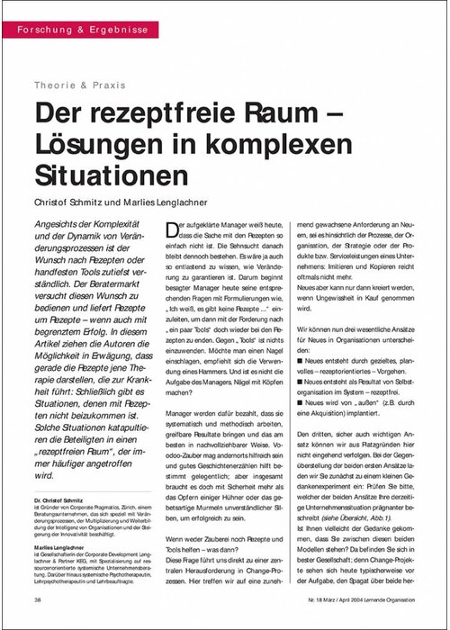 Der rezeptfreie Raum – Lösungen in komplexen Situationen