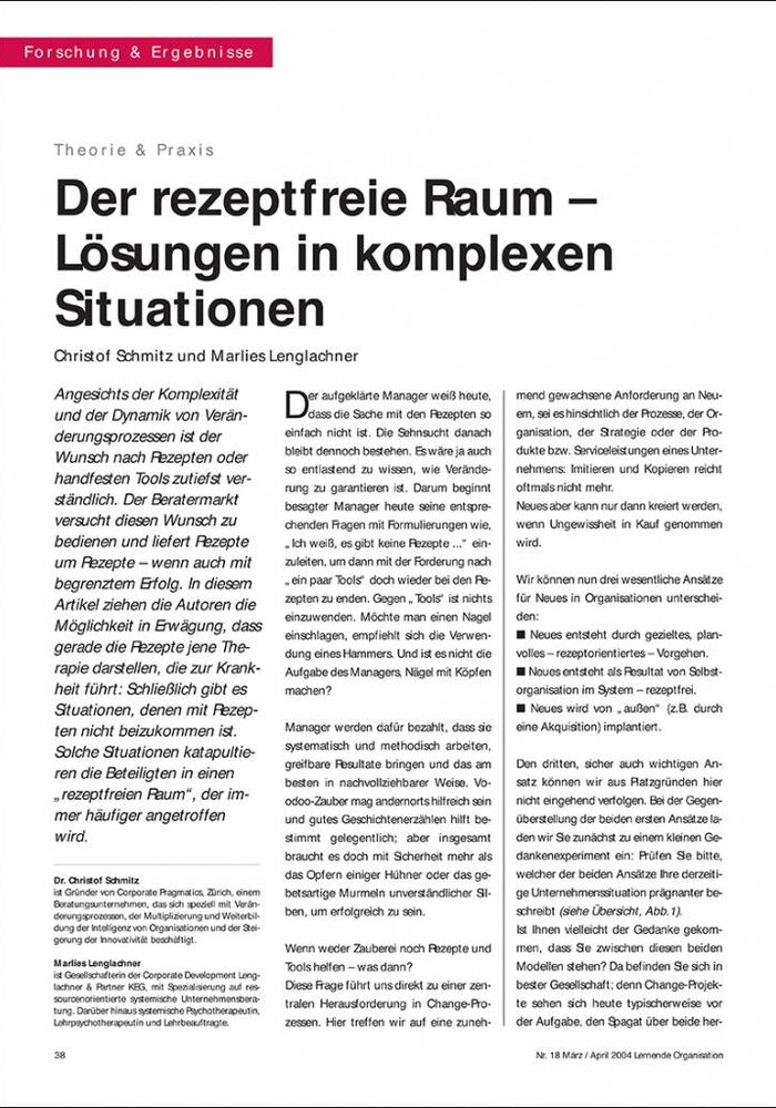 Der rezeptfreie Raum – Lösungen in komplexen Situationen
