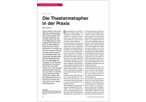 Die Theatermetapher in der Praxis