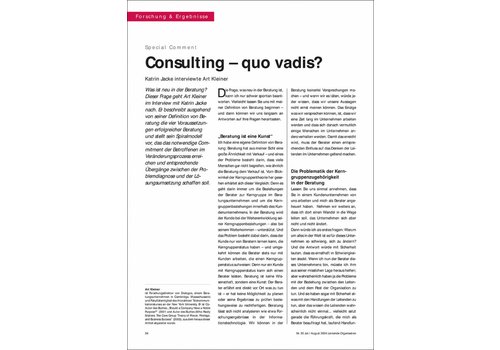 Consulting – quo vadis?